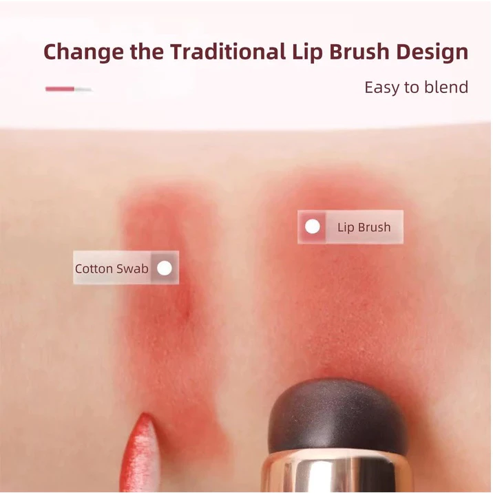 Cọ Tán Son Môi Có Nắp Silicone Dưỡng Xăm Môi Che Khuyết Điểm MAGA Silicone Lip Brush MA36 (Hồng)