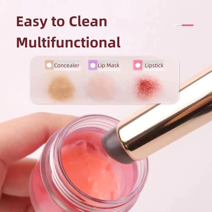 Cọ Tán Son Môi Có Nắp Silicone Dưỡng Xăm Môi Che Khuyết Điểm MAGA Silicone Lip Brush MA36 (Hồng)