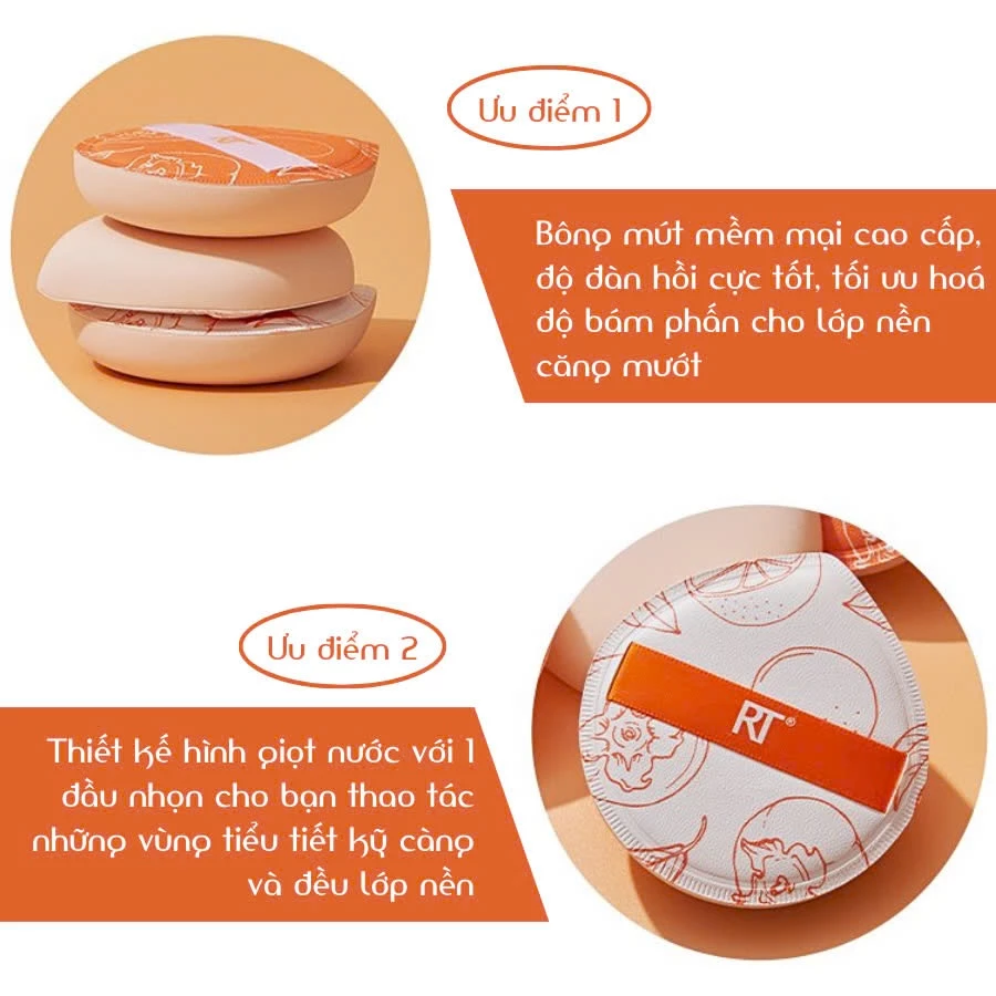 Mút tán nền mềm mại RT Real Techniques Marshmallow White Miracle Complexion 01890   TESTESTE