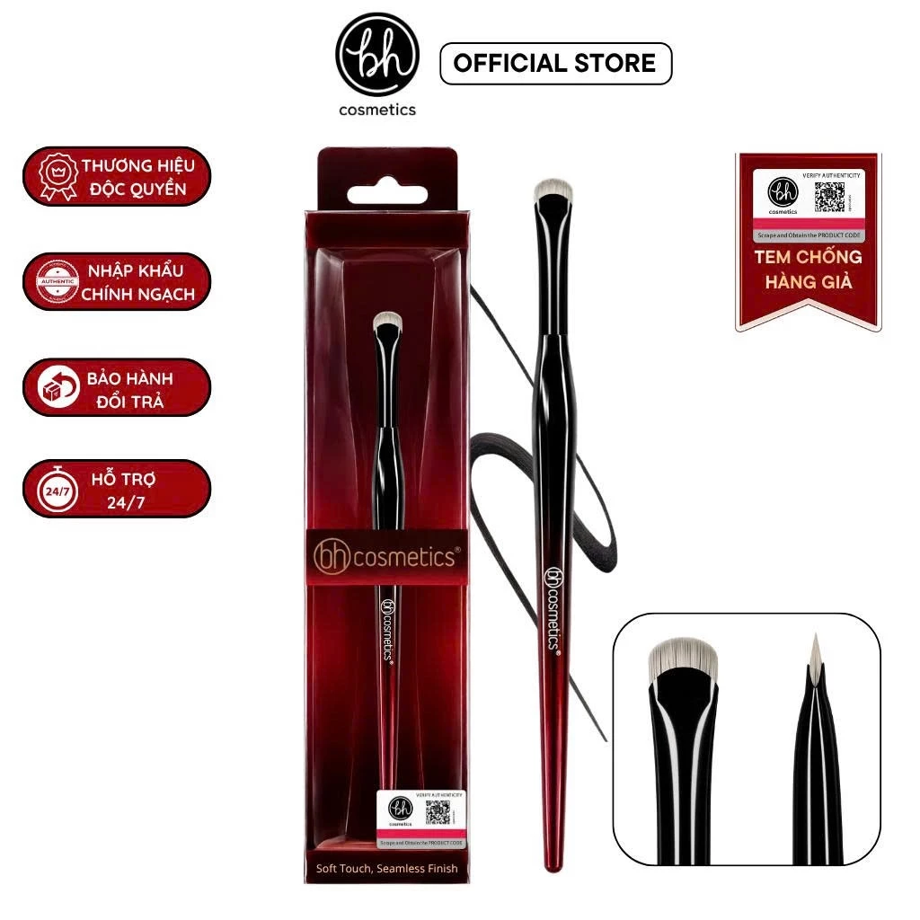 Cọ Đánh Bọng Mắt Vẽ Eyeliner Vẽ Mày Siêu Mảnh Đầu Lưỡi Liềm Bh Cosmetics Thin Crescent Liner Brush BH027