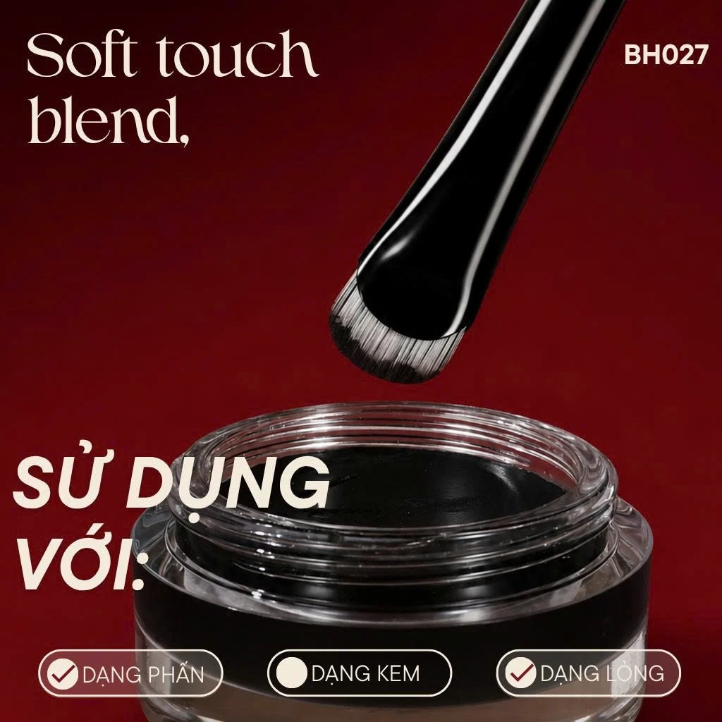 Cọ Đánh Bọng Mắt Vẽ Eyeliner Vẽ Mày Siêu Mảnh Đầu Lưỡi Liềm Bh Cosmetics Thin Crescent Liner Brush BH027