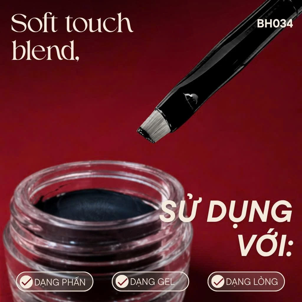 Cọ Kẻ Mày Eyeliner BH Cosmetics Vẽ Bọng Mắt Nét Mảnh Dùng Cho Chuyên Nghiệp Petit Angled Eyeliner/Concealer Brush BH034
