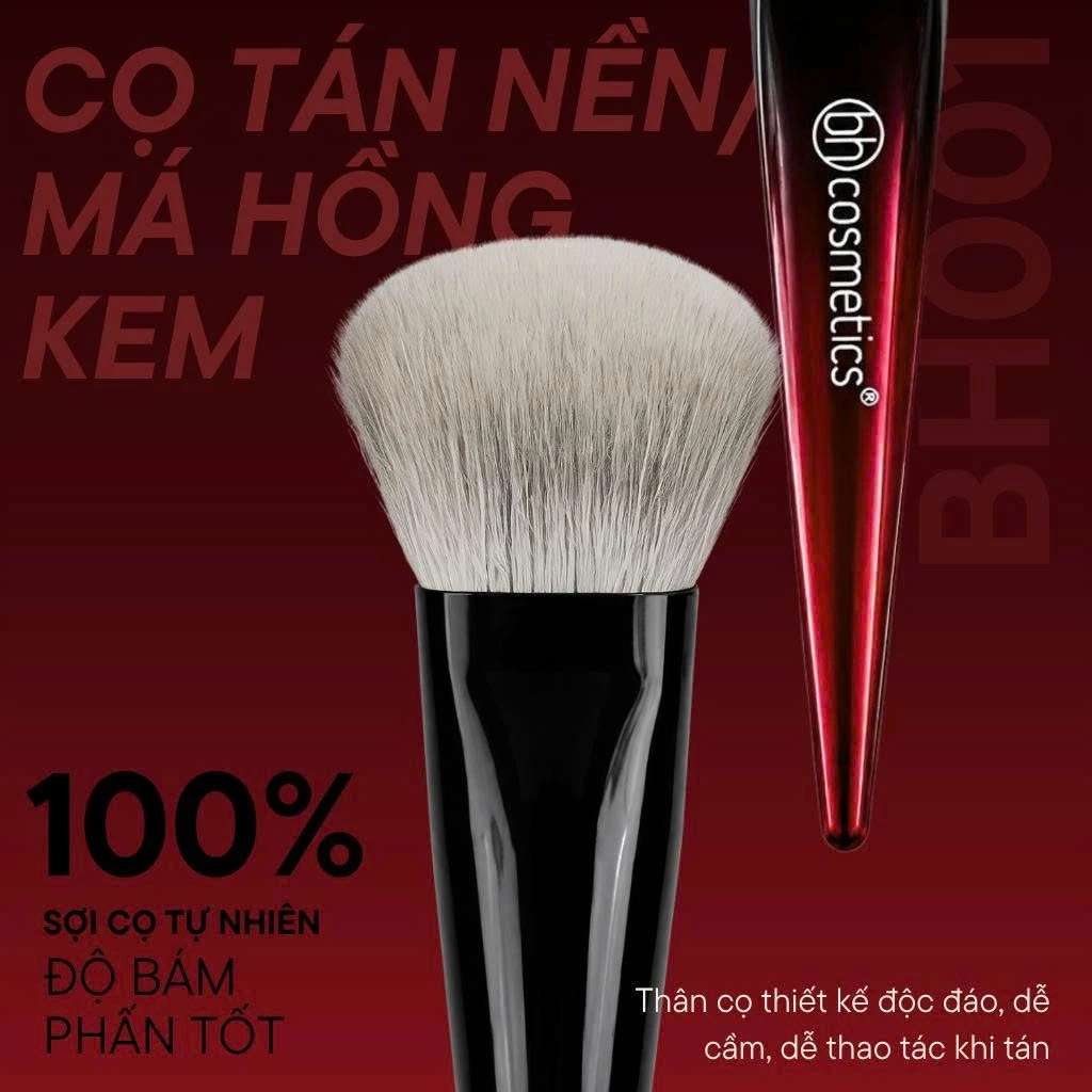 Cọ trang điểm má hồng kem tán nền đầu vát cao cấp BH Cosmetics Thumb Foundation BH001