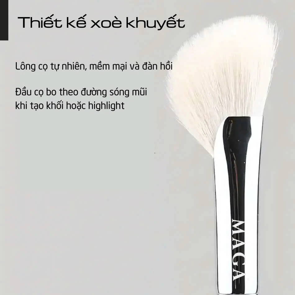 Cọ Đánh Khối Mũi Dạng Quạt Cọ Highlight Che Khuyết Điểm Mũi MAGA Fan Shaped Nose Contour MA42